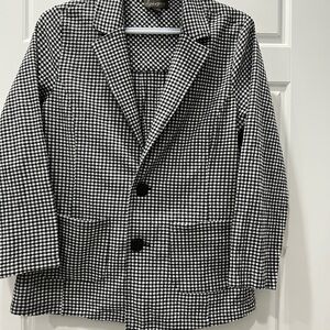 Apropos Black and White Searsucker Checkered Blazer